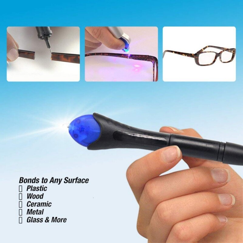 Super Powered Liquid Plastic Welding 5 Second Fix UV Light Repair Tool With Glue Compound Office Supplies
