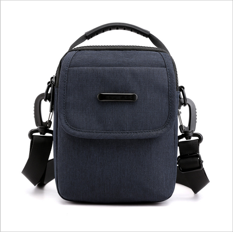 Men Canvas Outdoor Sport Sling Shoulder Small Bag Crossbody Chest Pack Handbags: Dark Blue