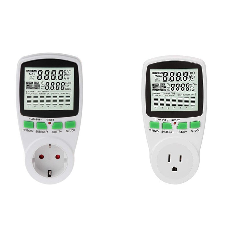HLZS-Smart Energy Meter Power Meter Power Meter Power KWh Measurement Socket Analyzer Electric Power Monitor