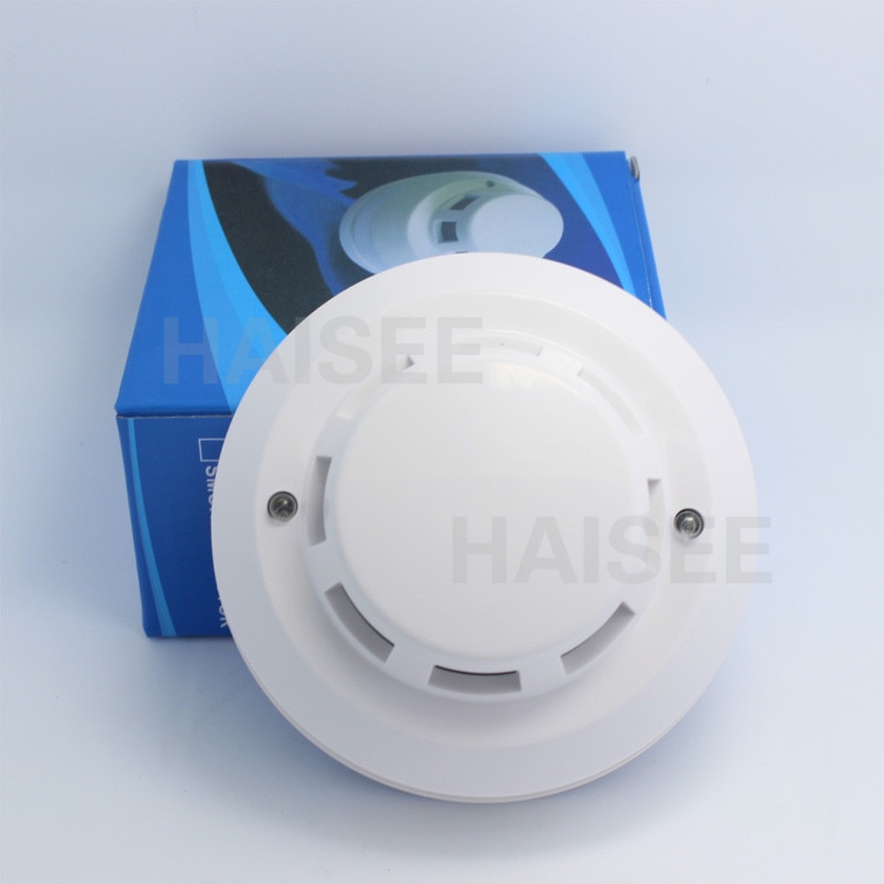 JERUAN 12V DC wired smoke detector optoelectirc sensor use to check fire or anti something burning connect to wired zone