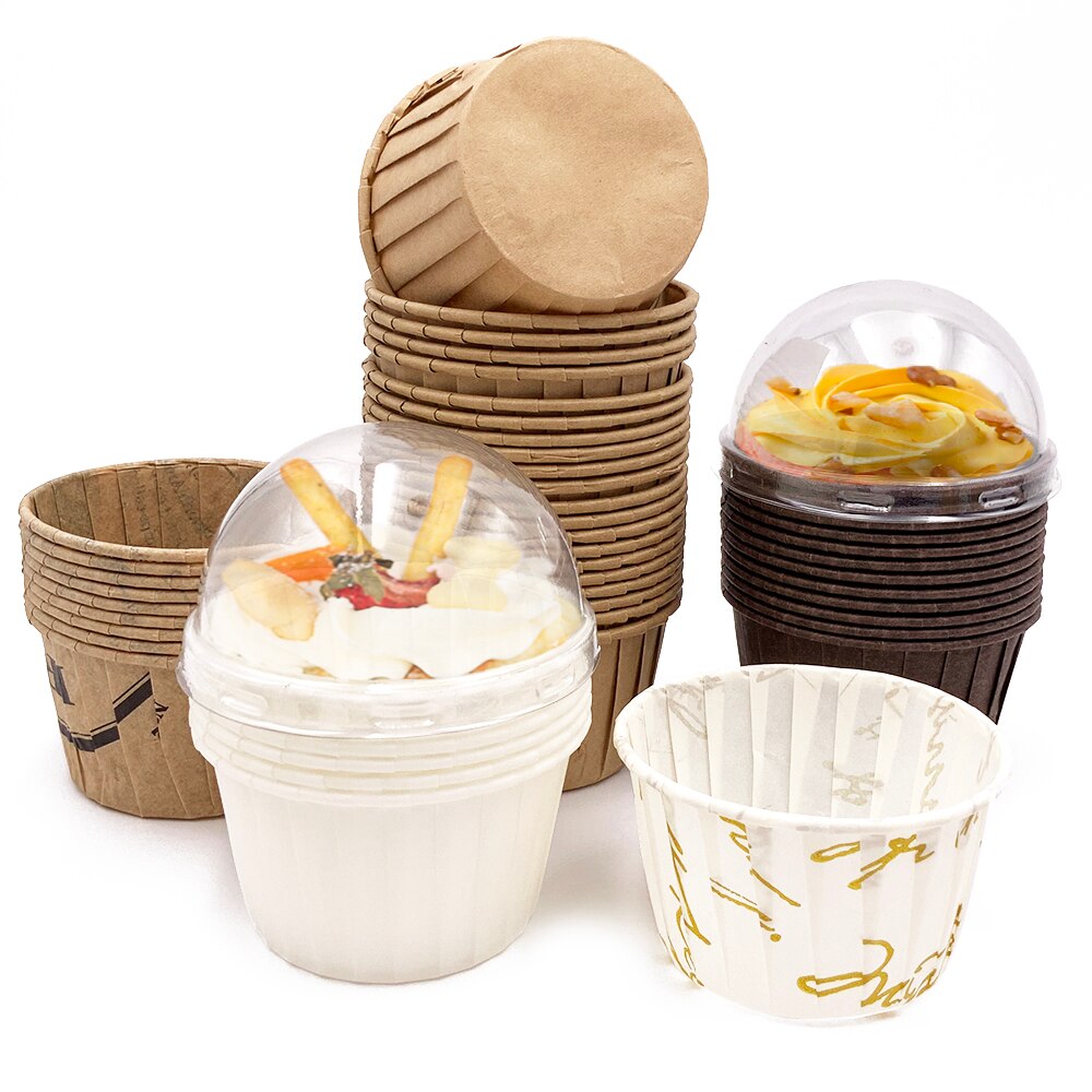 50 Stuks Cupcake Papier Cup Oilproof Cupcake Liner Bakken Cup Lade Case Wedding Party Caissettes Gouden Muffin Wrapper Papier