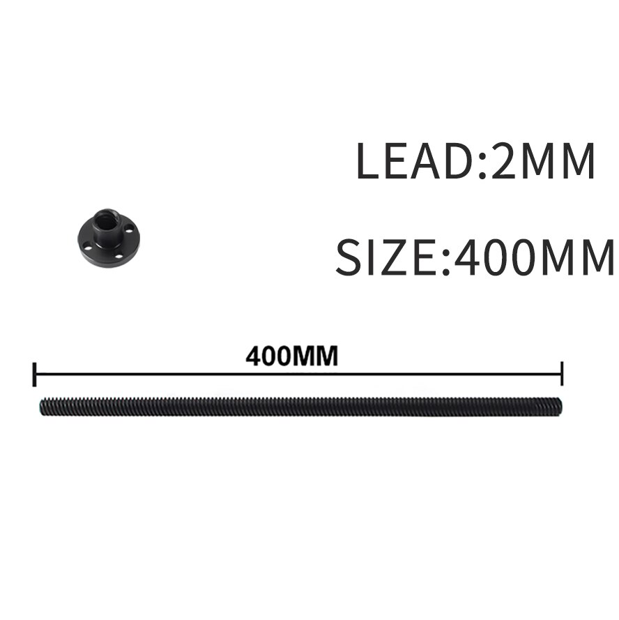 T8 PTFE Teflonto Lead Screw 2mm/8mm With POM Nut For Ender3 Ender3 pro Ender3 V2 Ender5 Sidewinder X1 VORON 3D Printer Parts: Lead 2MM 400