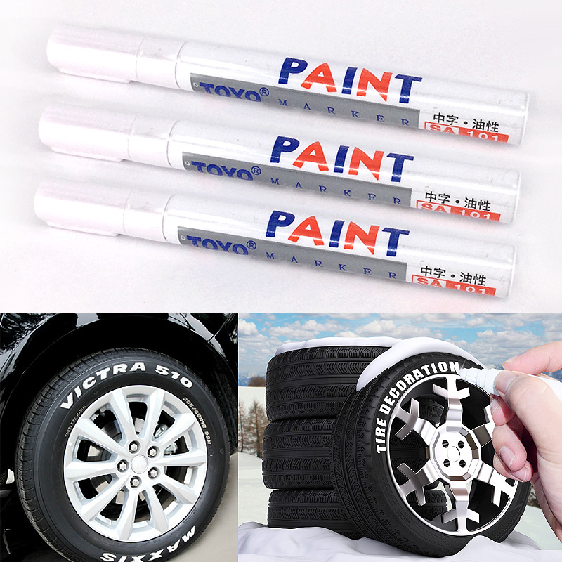 Universal White Tire Tread Rubber Paint Marker paint-mending Pen Car Motorcycle Whatproof Tire Metal