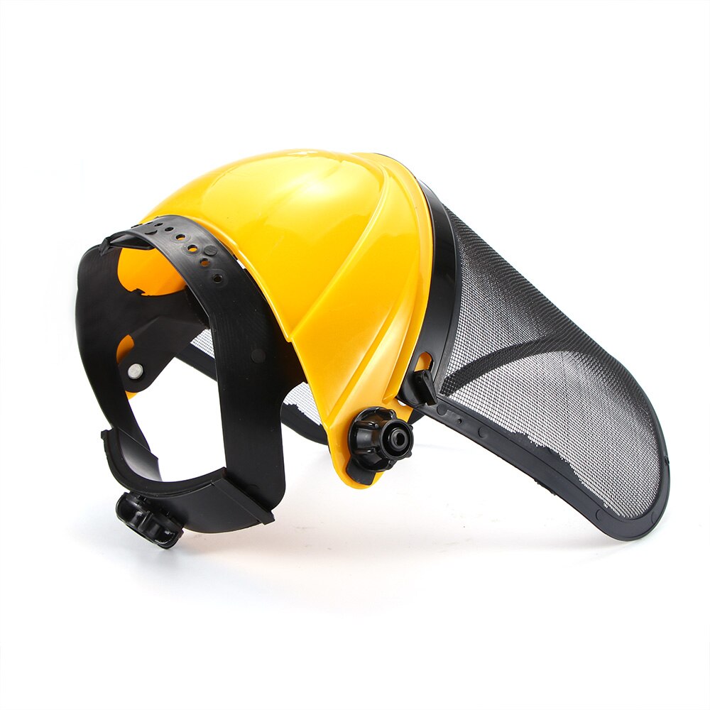 Logging Helmet Hat Garden Grass Trimmer Helmet Hat Ear Defenders Metal Visor 180 Degrees Adjustable Ear Defenders