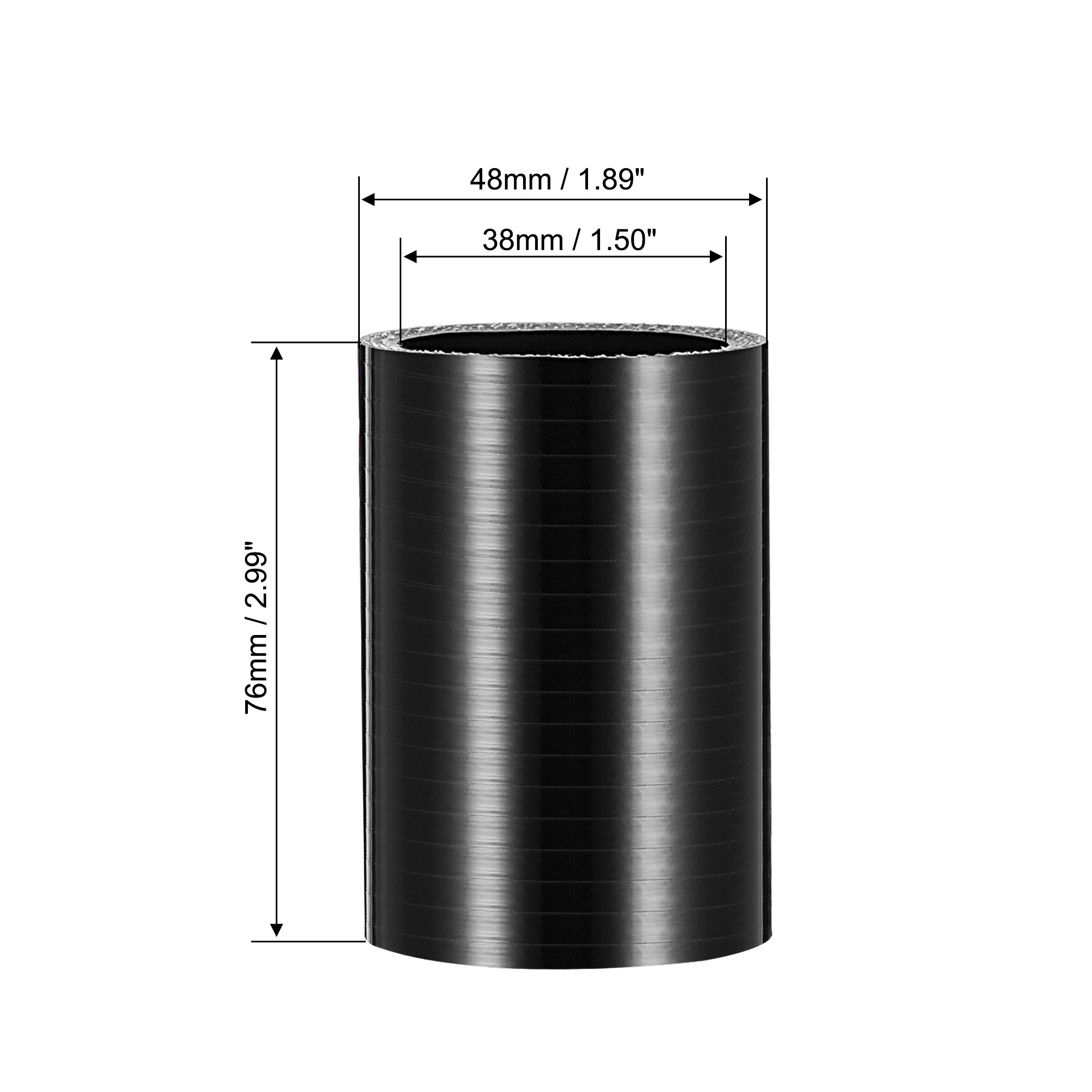 UXCELL 25mm-127mm ID Hoge Prestaties Rechte Siliconen Koppeling Pijp Versterkte Rechte Slang Turbo Inlaattraject Zwart: Bruin