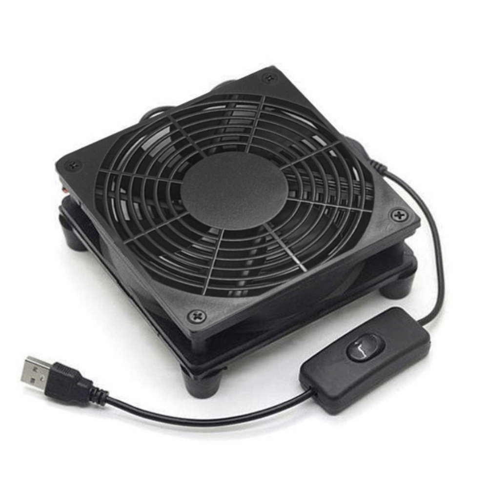 DC 5V Router Cooling Fan Protective Net with Switch Router Cooling Stand Dual Fans Slient USB Radiator Base Optical Modem/Router: WHITE