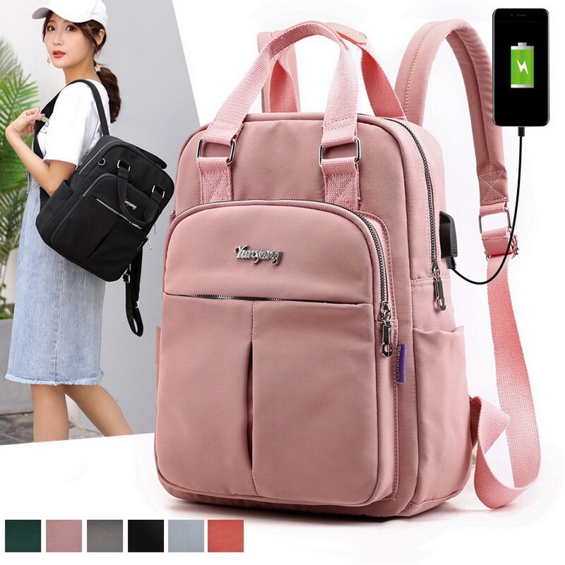 Girls Laptop Backpacks Pink Men USB Charging Bagpack Women Travel Backpack School bags Bag For boys Teenage mochila escolar