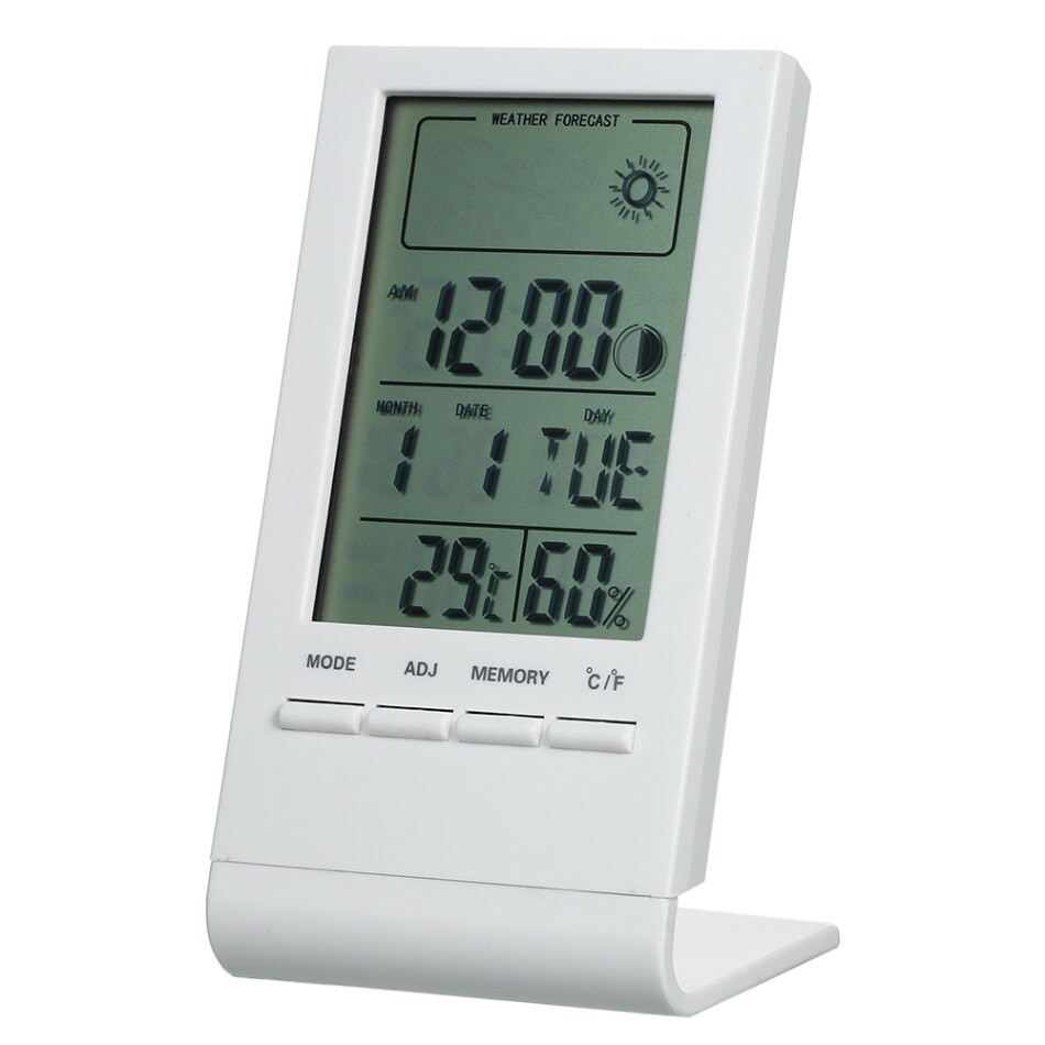 Mini Digitale Thermometer Indoor Hygrometer Kamertemperatuur Vochtigheid Monitor Meter Gauge Wekker Thermo-Hygrometer