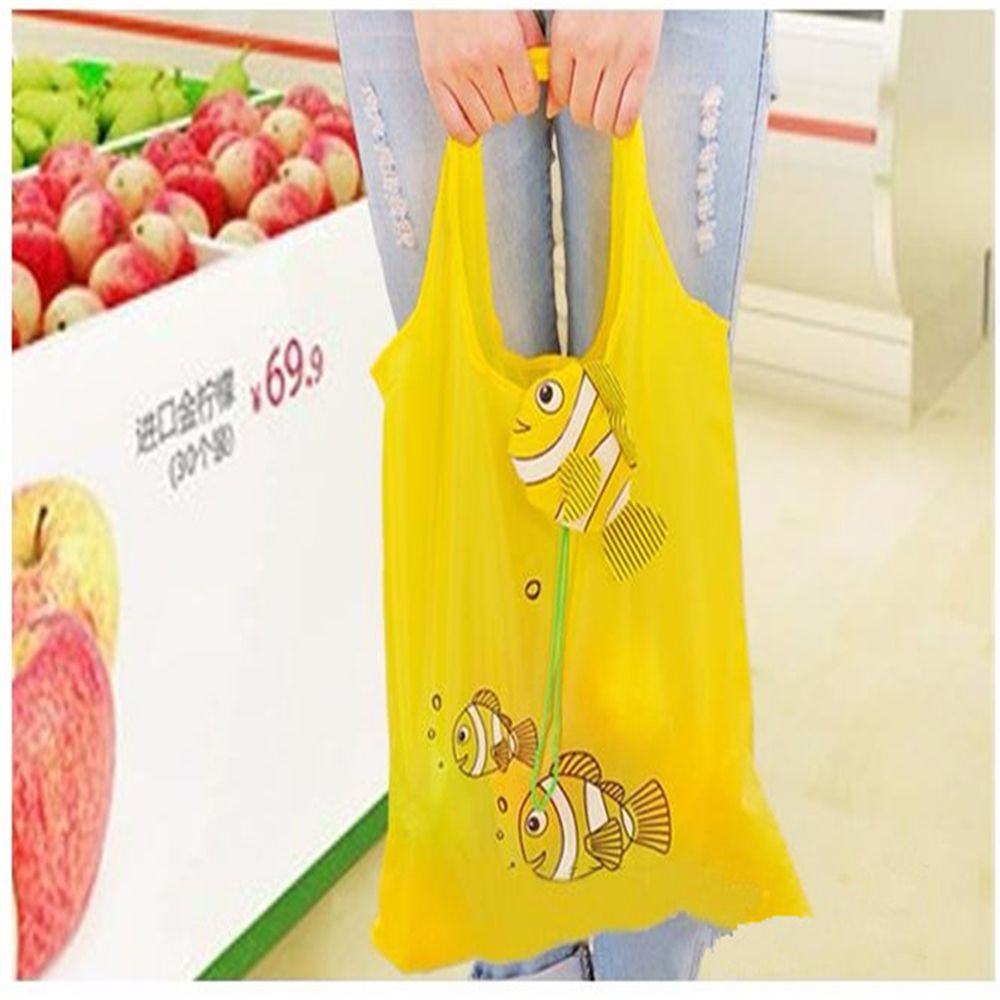 Unisex Herbruikbare Little Fish Opvouwbare Boodschappentas Opvouwbare Eco Nylon Tas Tote Carrier Fruit Groente Boodschappentassen