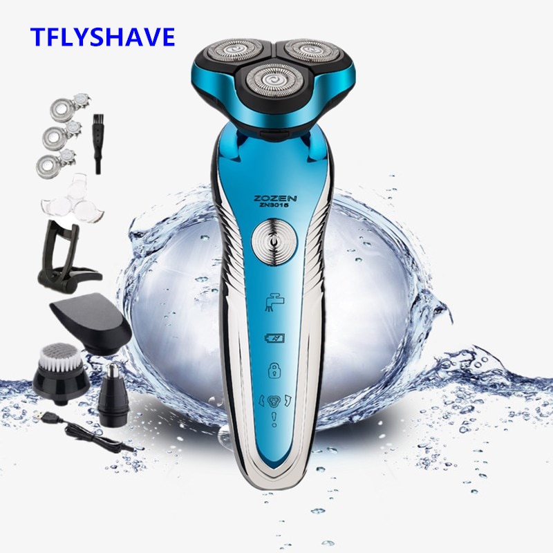 Barbeador elétrico Recarregável USB Display Digital Inteligente de Lavagem de Corpo Inteiro Barbeador máquina de Cortar Cabelo Nariz Aparador de Pêlos de Orelha