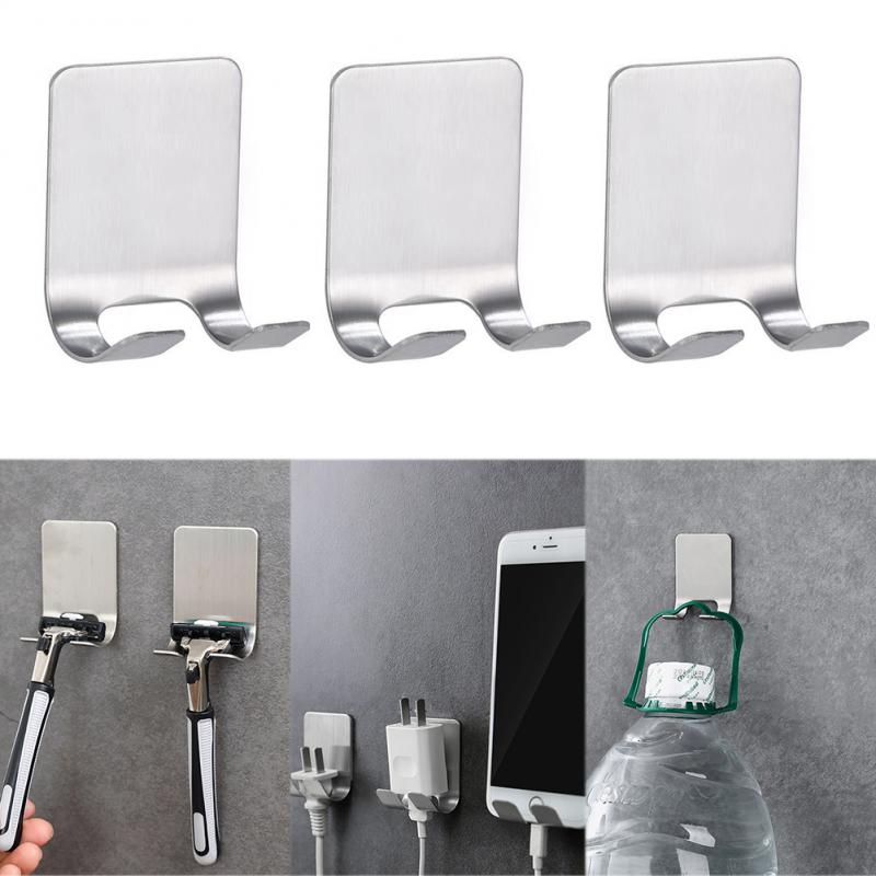 5PC Stainless Steel Razor Holder Wall Men Shaving Razor Straight Stand Shelf Shaving Razor Storage Rack Bathroom Holder Hooks