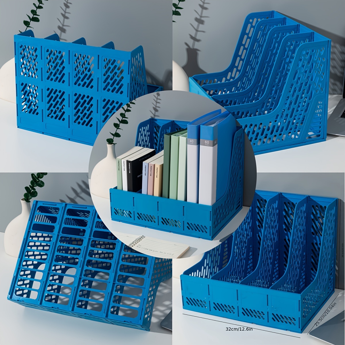4 clasificadores de archivos de escritorio multicapa con material PP: organizador de documentos para material de oficina, estantería y soluciones de almacenamiento para estudiantes