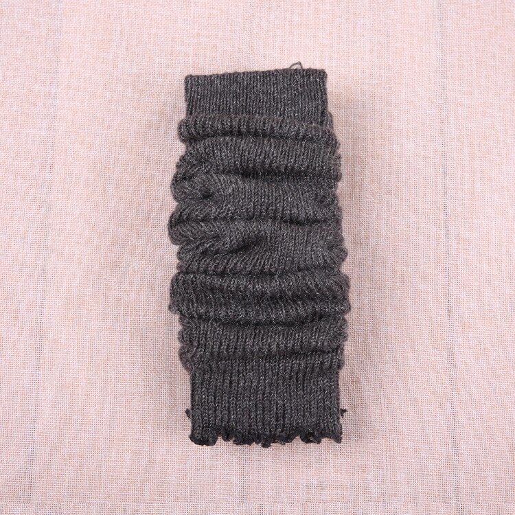 Studenten beenwarmers lange sokken dames pure kleur laars manchetten kousen meisjes winter wollen gebreide sokken dames: Donkergrijs