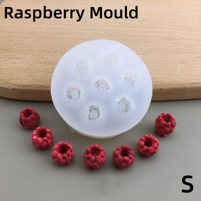 Nuova simulazione candela di frutta stampo in silicone 3D mirtillo lampone a forma di fondente stampo fai da te cioccolato stampo da forno strumento di decorazione della torta: Rosa