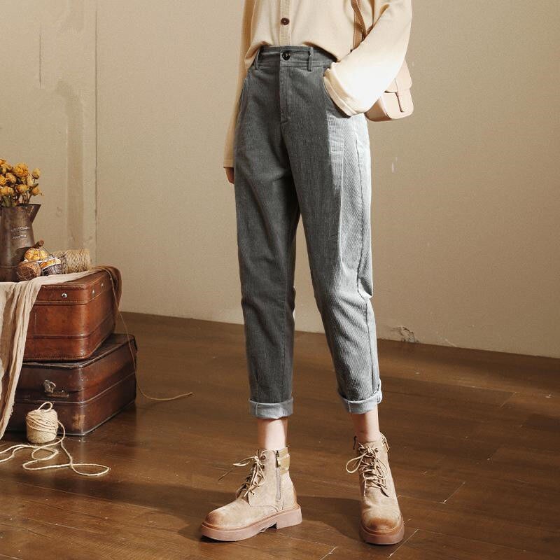 Dames herfst winter casual harem broek dames sport corduroy broek dames losse effen broek  x281