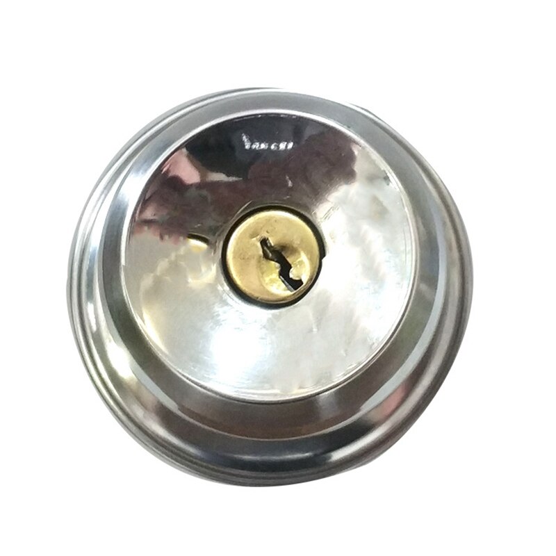 Round Door Handle Door Knobs Lock Stainless Steel Entrance Passage Door Lock with Key for Bedroom Living Room Bathroom