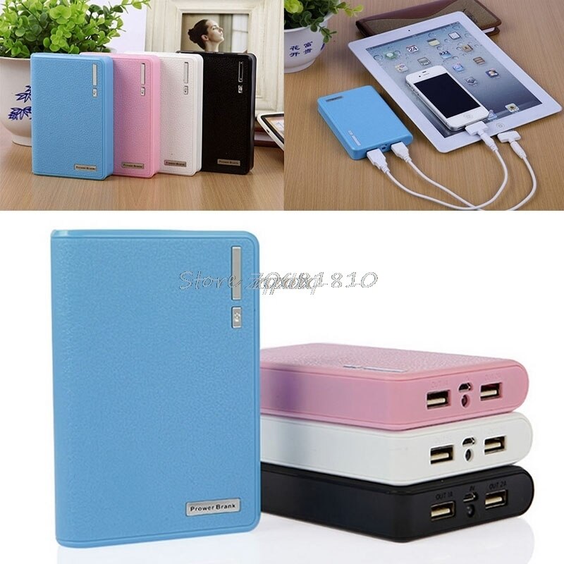 4X 18650 Dual USB Power Bank External Backup Battery Charger Box Case For Phone Whosale