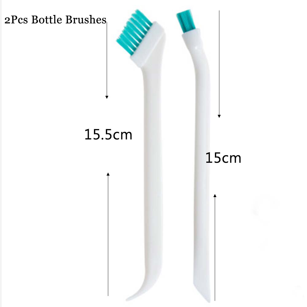 Baby Milk Bottle Brush Nipple Brush 360-degree Rotating Head Cleaning Sponge Cup Brush Silicone Long Handle Wash Cup Brush: 2pc