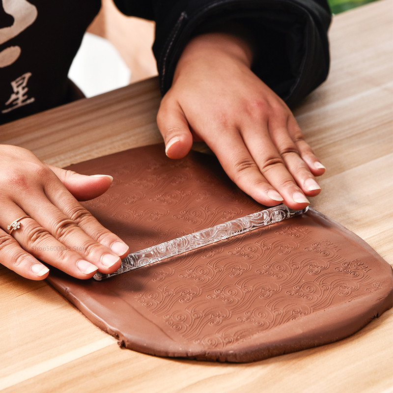 Sztuka ceramiczna druk akrylowy glina rolka przezroczysta rzeźbiona tekstura dokonywanie glina glina polimerowa płyta formowanie drukowanie narzędzia garncarskie