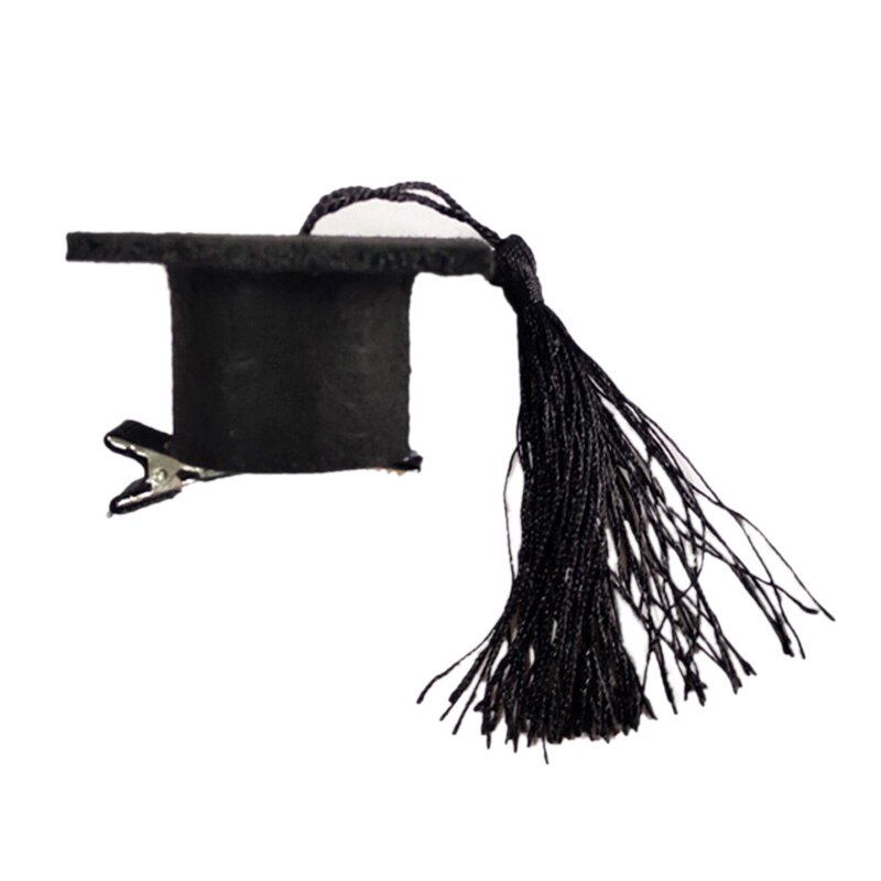 1 Pcs Graduation Hat Hair Clip Mini Doctoral Cap Hair Clip Costume Graduation Cap with Tassels for Graduation Party Supply Decor: Default Title