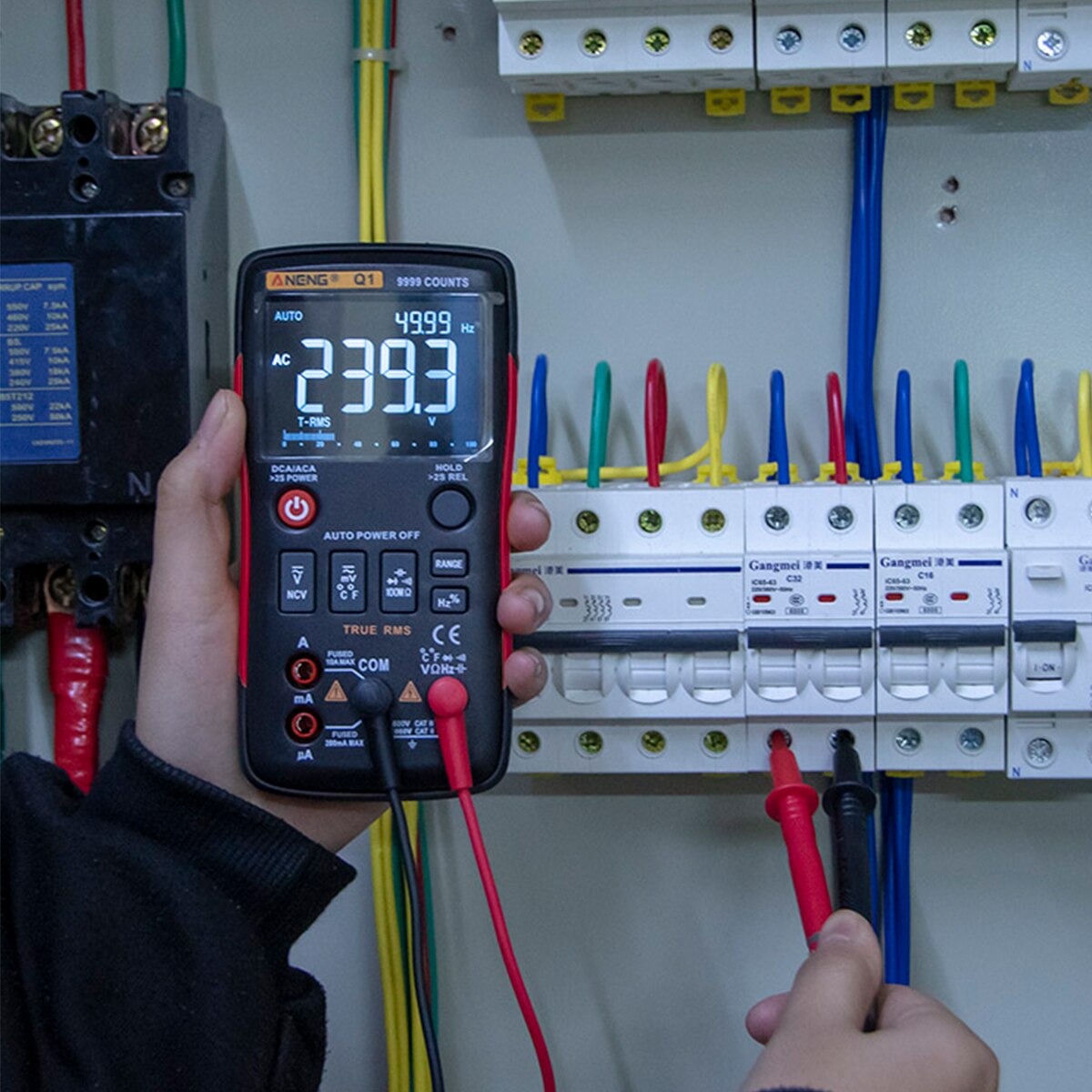 Q1 Multimeter Digital Capacitor 9999 Counts Analog Multimetro True RMS Auto Transistor NCV Ohm Tester