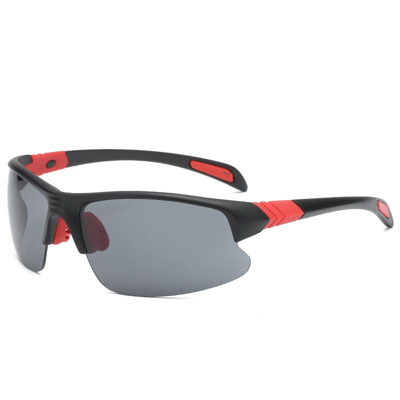Outdoor Anti-Uv Vissen Zonnebril Hd Anti-Glare Vissen Bril Sport Klimmen Fietsen Goggles Unisex Rijden Wandelen Eyewear: Red Gray