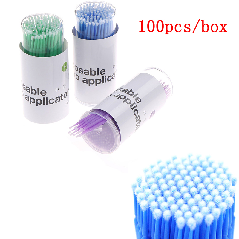100 Pcs Cosmetische Wimper Extension Individuele Micro Wegwerp Wimper Borstel Mascara Wand Applicator Ogen Beauty Make-Up Tool