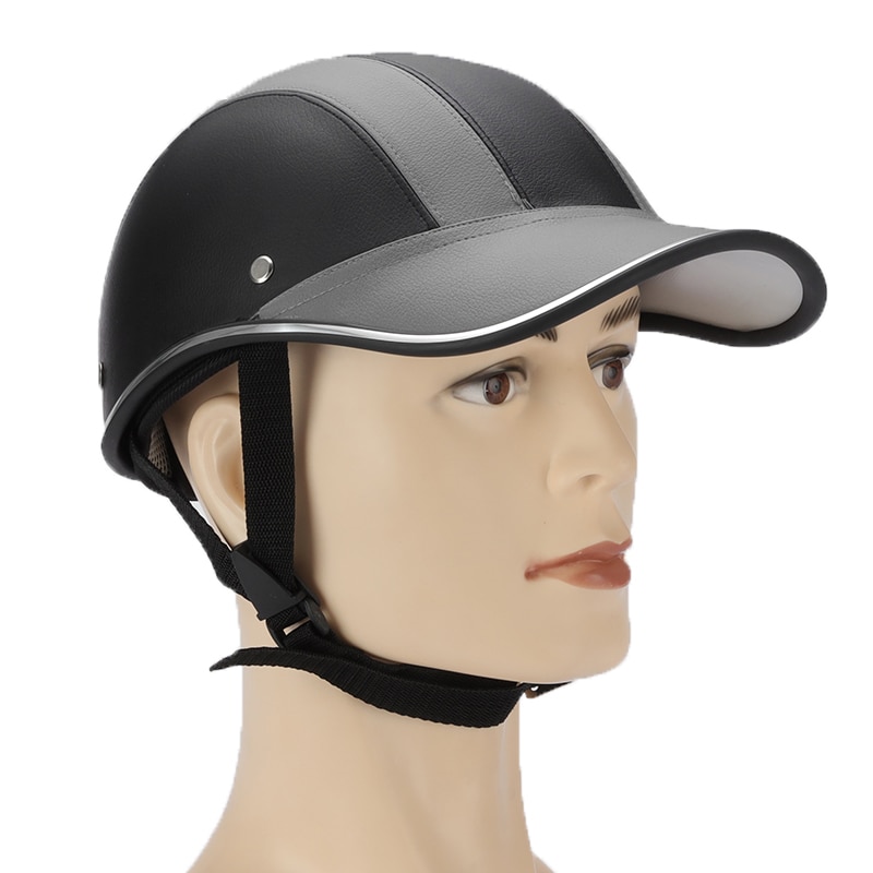 Abs + pu hjelm baseball cap udendørs cykling halv åben ansigt universal beskyttende