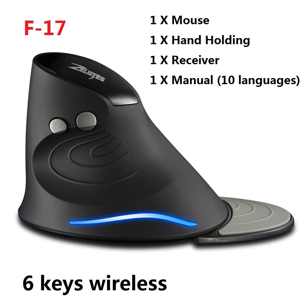ZELOTES – souris optique de jeu C-10 DPI, 5 Modes, verticale, avec lumière LED RGB, pour ordinateur de bureau, PC et Notebook, 10000: F 17