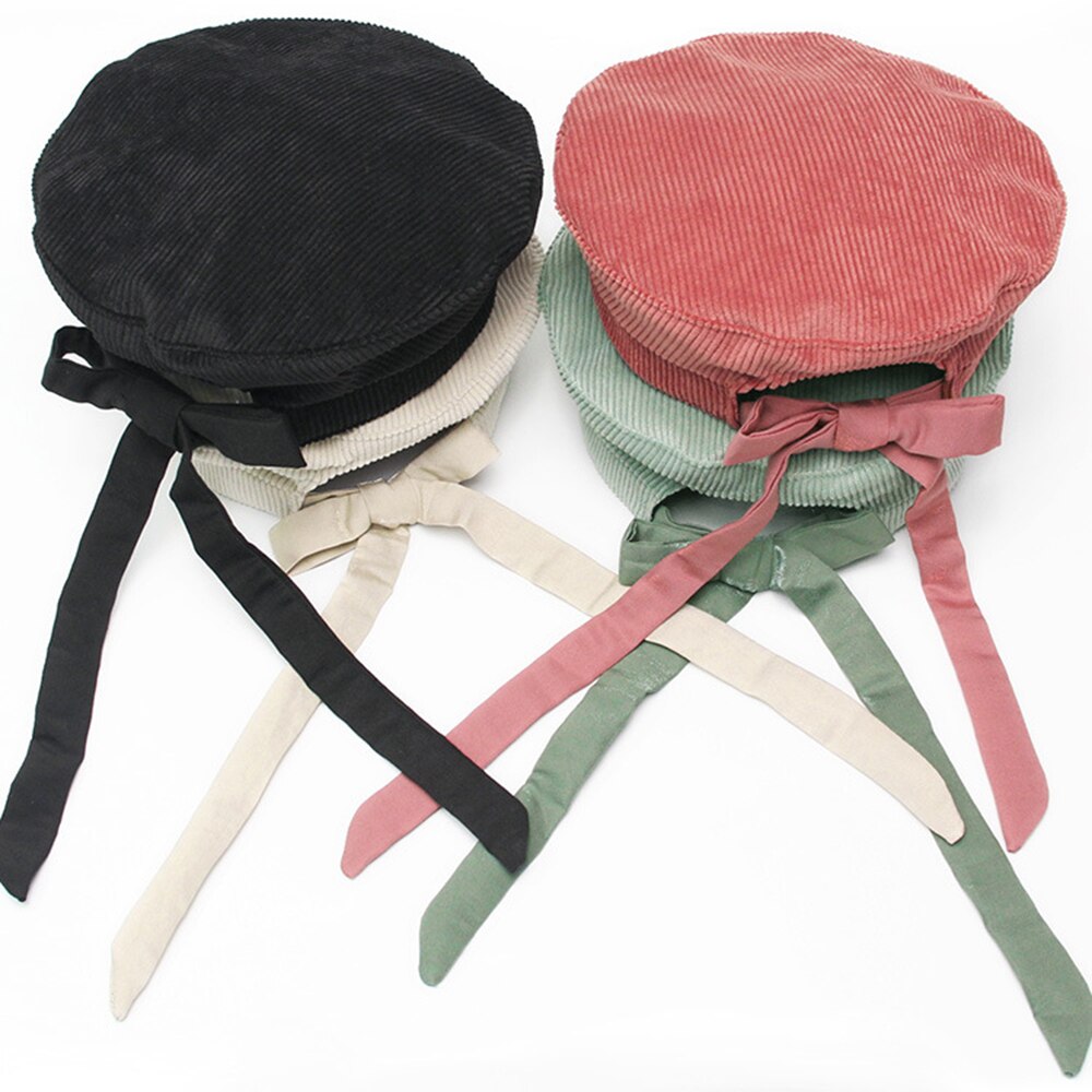 Boina joejerry bonita para mujer, gorra plana, sombrero de pana bordado, boina para chicas, novedad