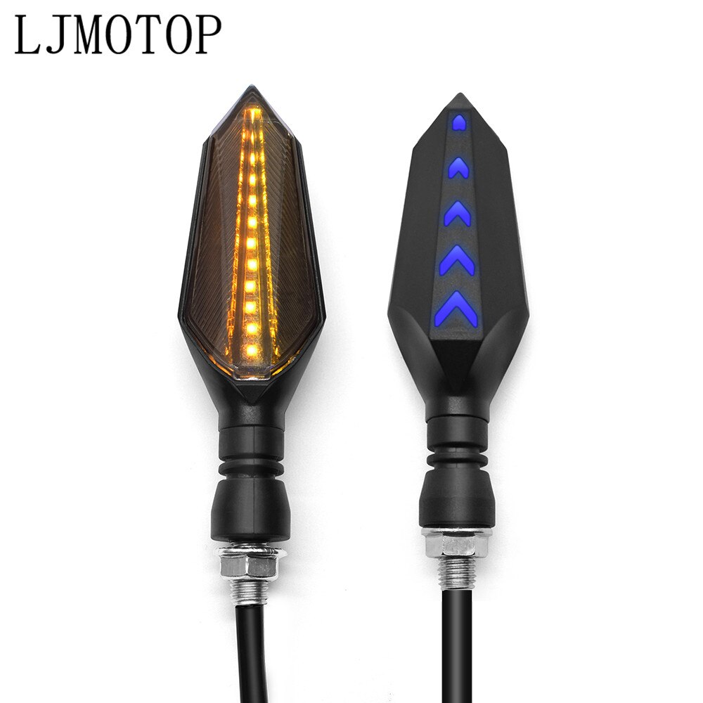 Clignotants de moto Fluide Clignotant Pour Kawasaki Z750 Z-750 Z750R Z750S 2007 Z1000SX Ninja 300 EX300: 1 pair Yellow-Blue