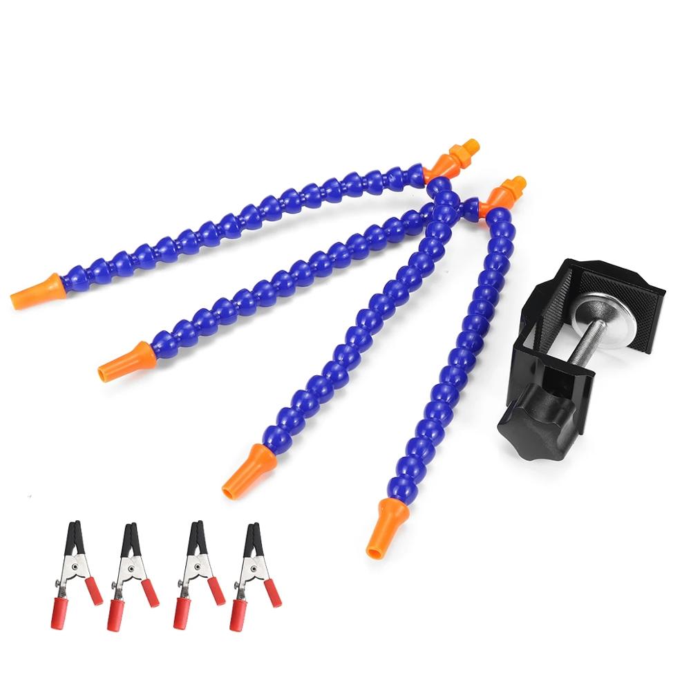 Third Helping Hands Tool Flexible 3/4 Arms Soldering PCB Holder Desk Clamp Soldering Holder: 4 Arms