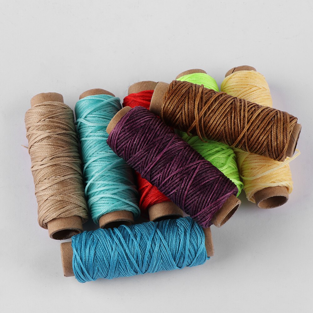 30m/roll 210D Waxed Thread Cotton Sewing Line Flat Cord String Strap Hand Stitching Thread For Leather Handicraft Tool Sewing
