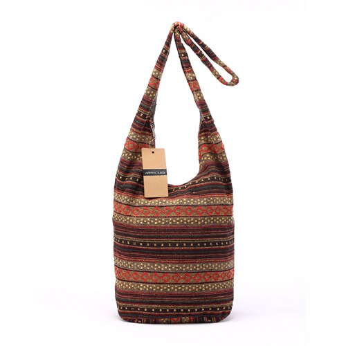 Kvinnor vintage axelväska mochila retro vävtyg messenger väska bohemisk stil hippie aztec folk tribal crossbody väska: No 4