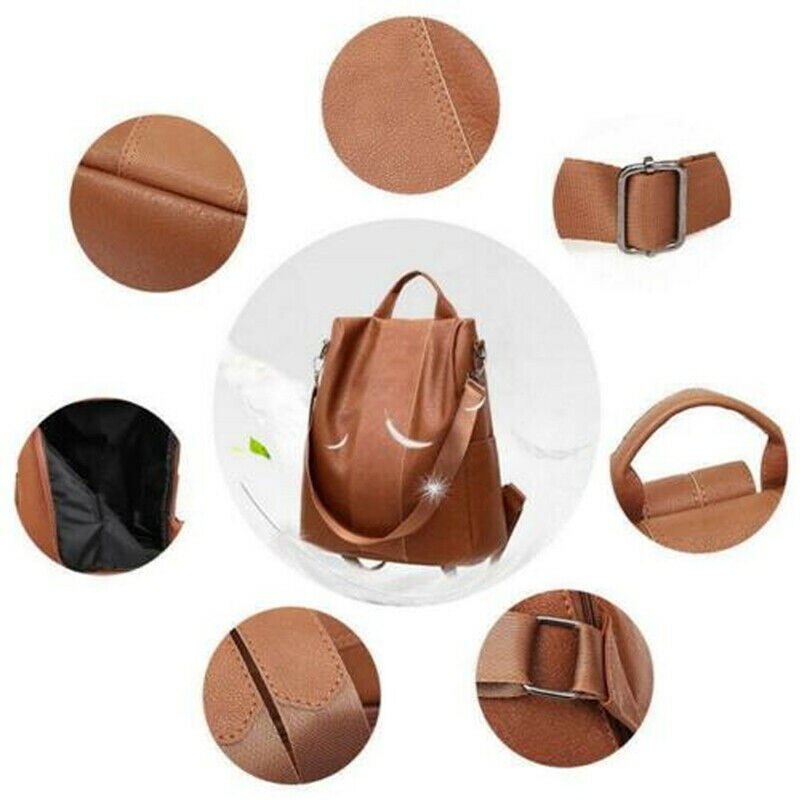 Women Ladies PU Leather Rucksack Travel Shoulder Bag Girls Ladies Anti-theft Backpack Bags 2 Colors