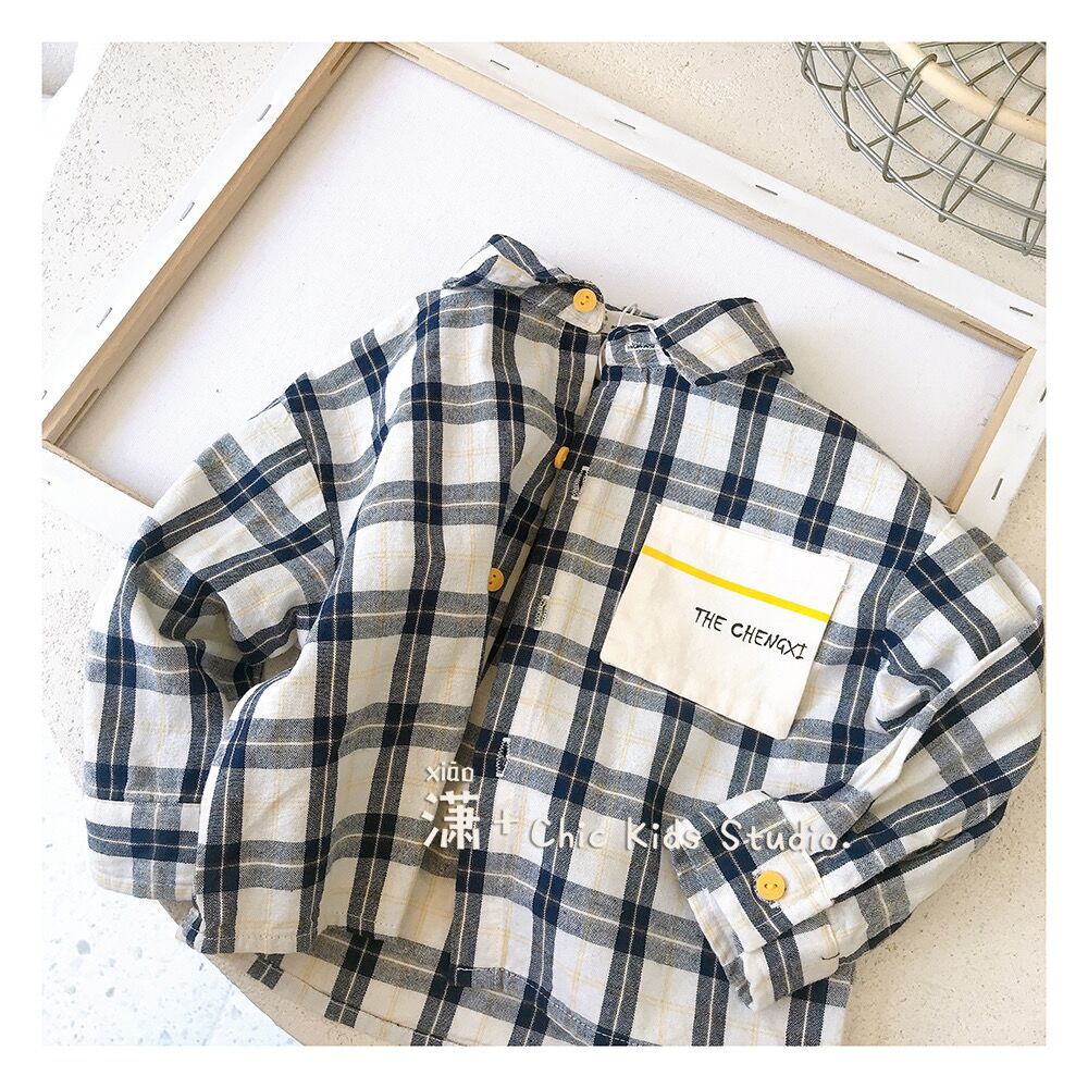 Lente Herfst Meisjes Jongens Casual Plaid Blouse Baby Kids Kinderen Lange Mouw: 130