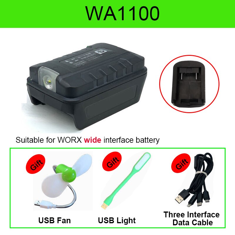 WORX convertitore batteria convertitore di ricarica per telefono cellulare caricabatterie portatile multiuso: WA1100