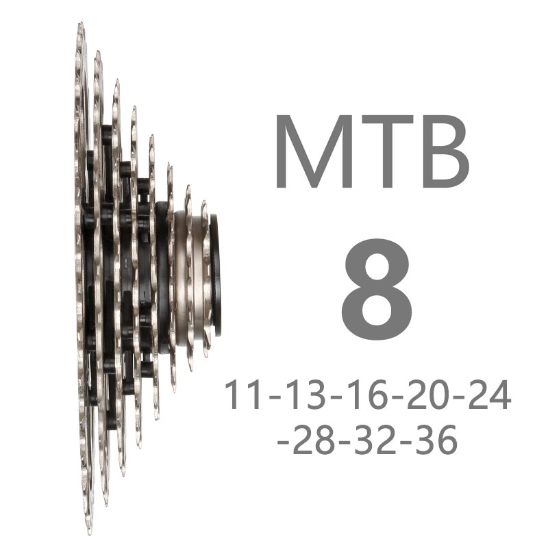 Cassetta 8 Velocità BOLANY Per MTB E Bici Da Strada – 11-36/40/42T Nero, Compatibile Shimano E SRAM