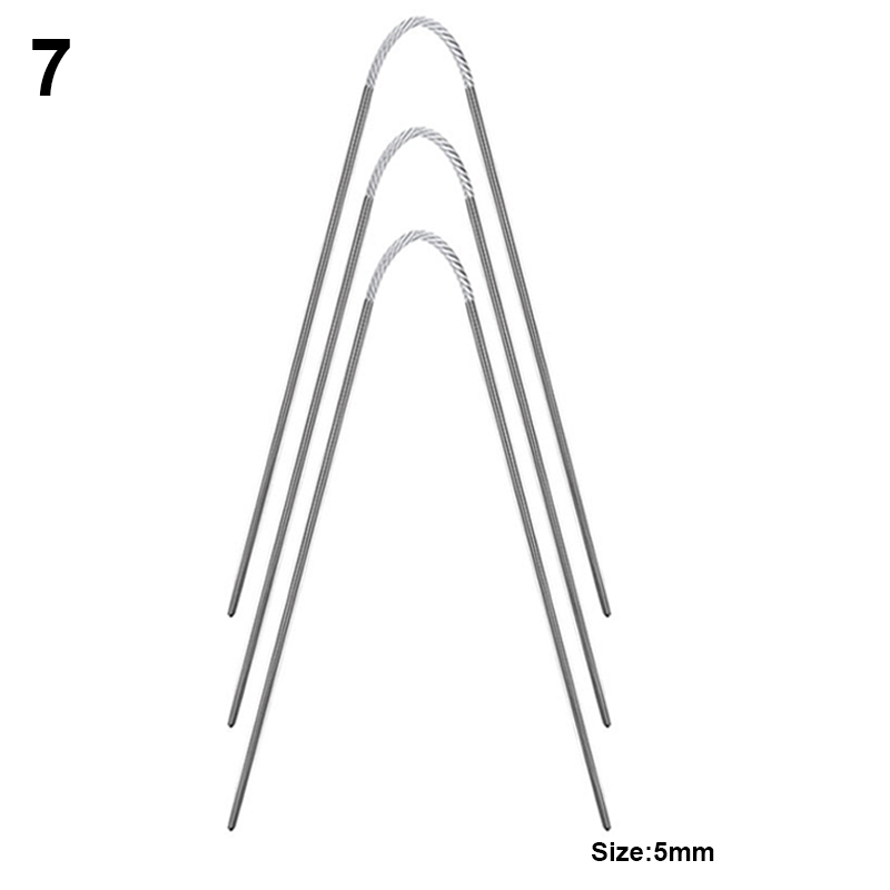 3Pcs Round Knitting Needles Cable Circular Needle Set Stainless Steel Double Pointed Flexible Yarn Knitted Needles For Hat Socks