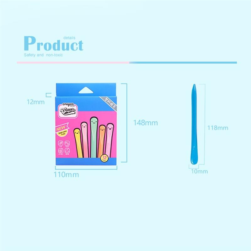 1 Set 12 Colors Cartoon Crayon Cute Triangle Crayon Pen Portable Crayon Painting Colour Pen for Kids