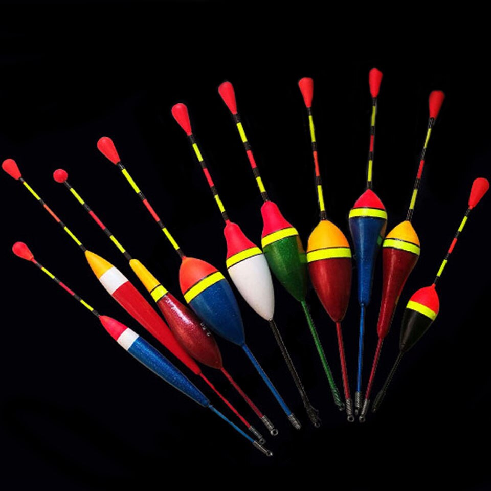 WALK FISH 10PCS/Lot Fishing Floats Set Buoy Bobber Fishing Light Stick Floats Fluctuate Mix Size Color float buoy