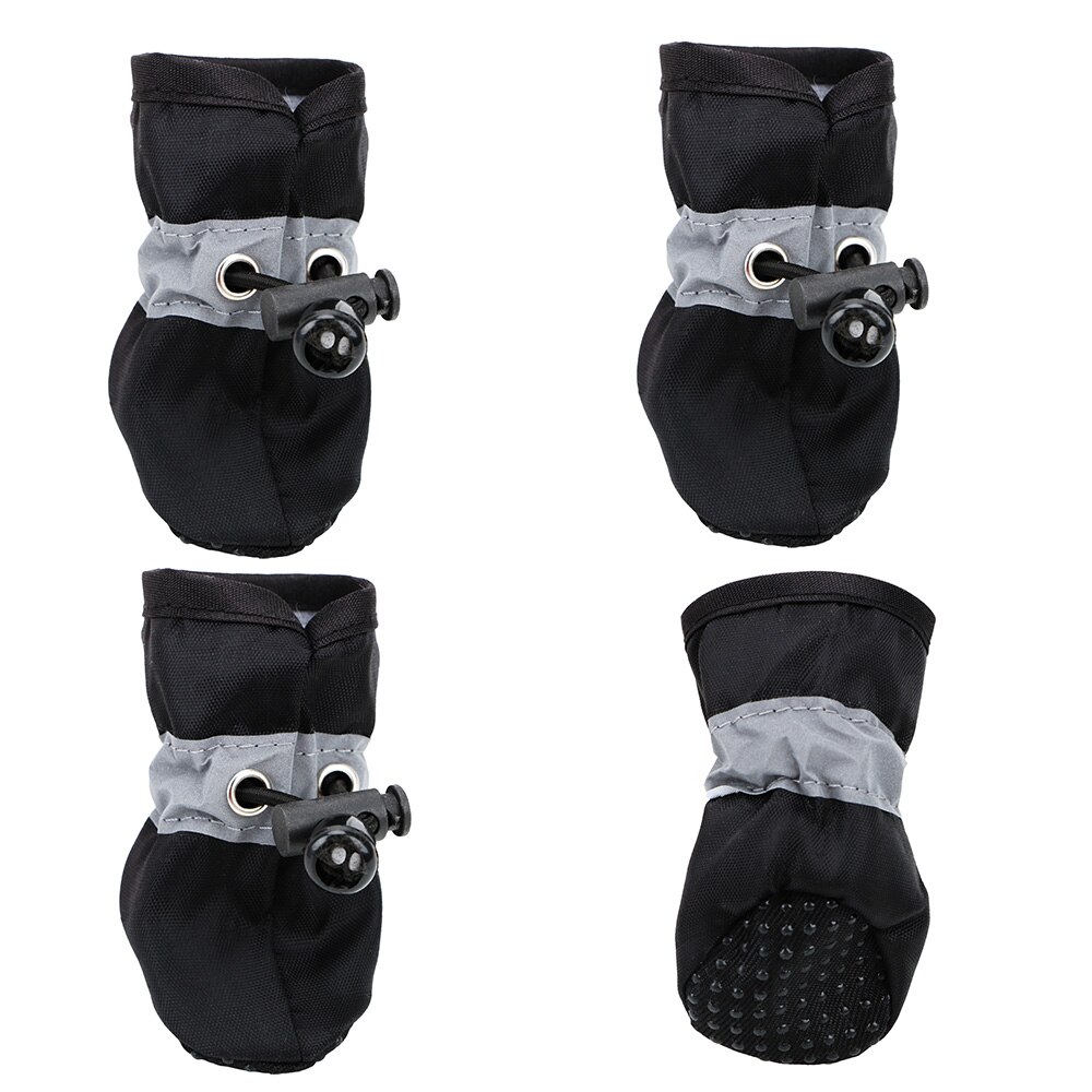 Anti-Slip 4 Stks/set Puppy Regen Snowboots Katten Schoeisel Huisdier Hond Schoenen Waterdichte Sokken Booties Licht: Black