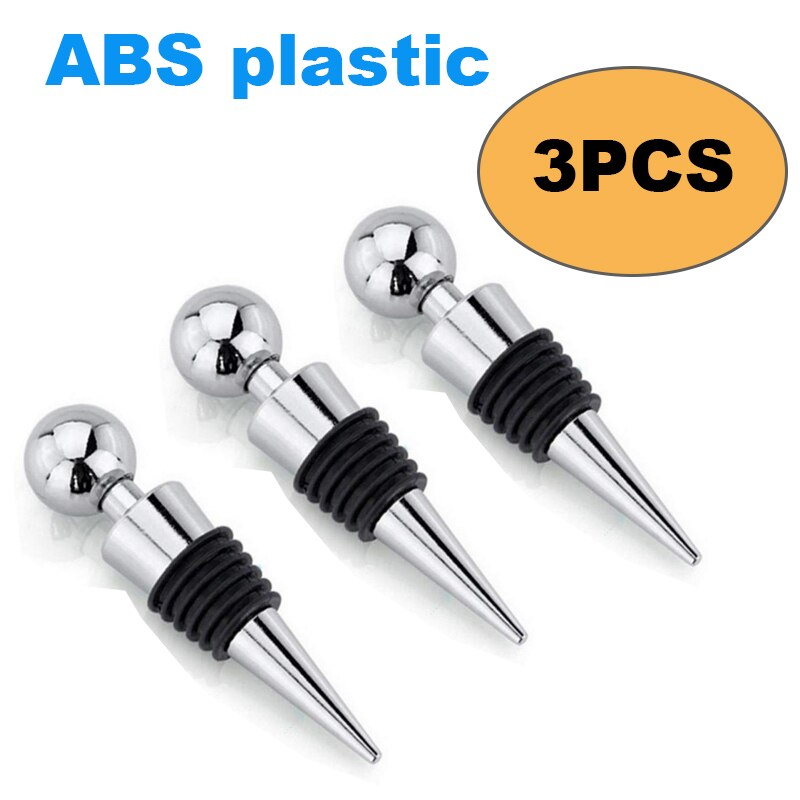 Reusable Bottle Stopper Round Heart Shaped Red Wine Champagne Wine Bottle Stopper Sealed Bottle Cover Bar Kitchen Accessories: plastic 3pcs