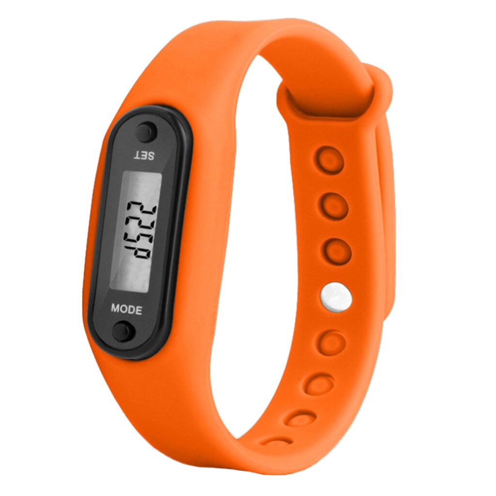 Pedometer Walking Style Step Counter LCD Display Distance Measure LCD: Orange