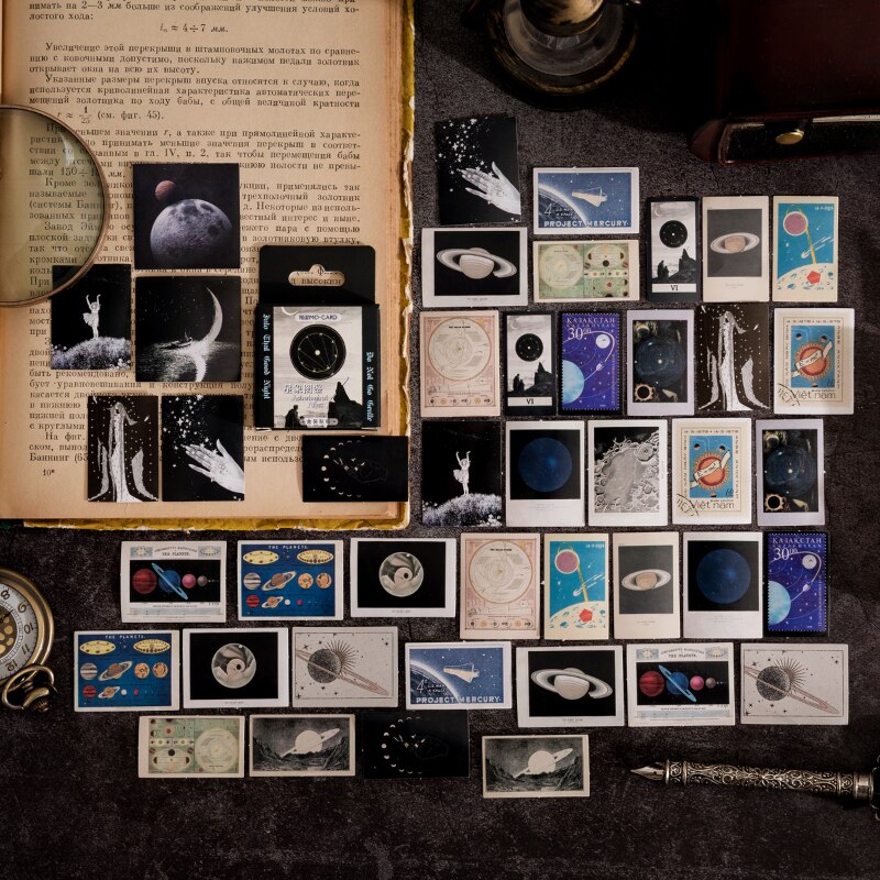 Journamm 46pcs/box Ins Star Series Mini Boxed Sticker Decor Ablum Diary DIY Scrapbooking Collage Junk Journal Stationery Sticker