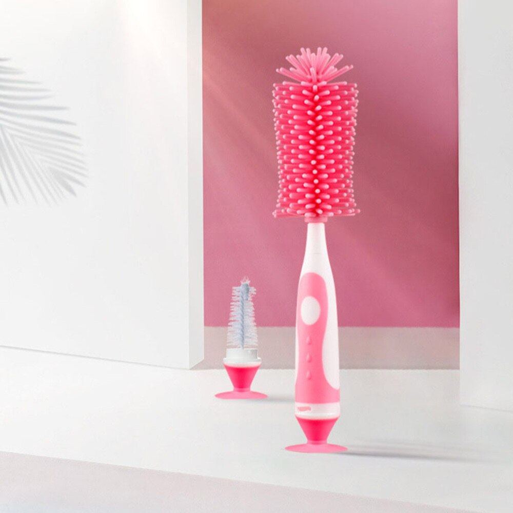 Multifunzionale 2-in-1 della Bottiglia Del Silicone Pennello Cleanning Insieme di Spazzola Capezzolo Spazzole in Piedi Bottiglia di Spazzola con Base A Ventosa