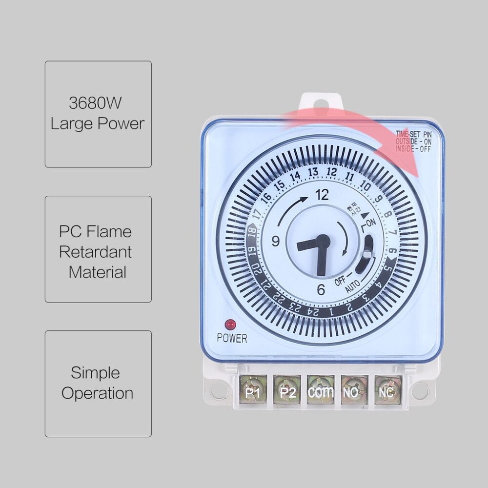 Mechanical Timer 230V Time Counter Reminder 15min 24h Kitchen Countdown Energy Saving Controller Industrial Timing Switch