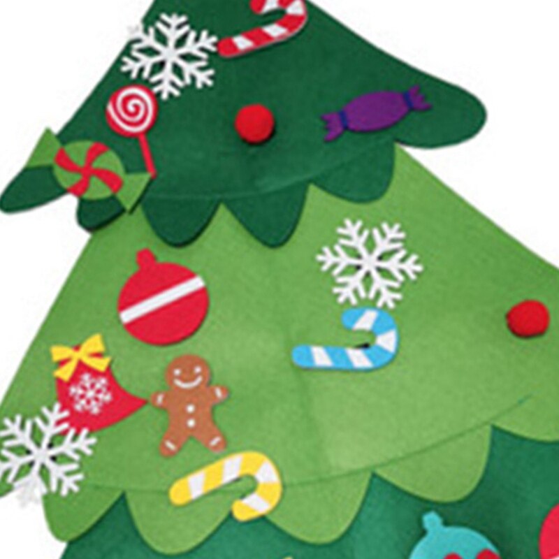 Kids Diy Vilt Kerstboom Met Ornamenten Kinderen Jaar Voor Kerst Deur Muur Opknoping Decoratie