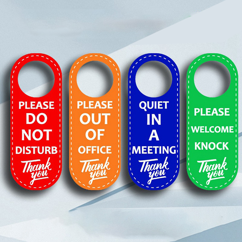 1PC Bulletin Board PU Leather Double-sided Door Sign Room Cleaning Label Door Hanger Tags Do Not Disturb Signs Door Knobs Hanger