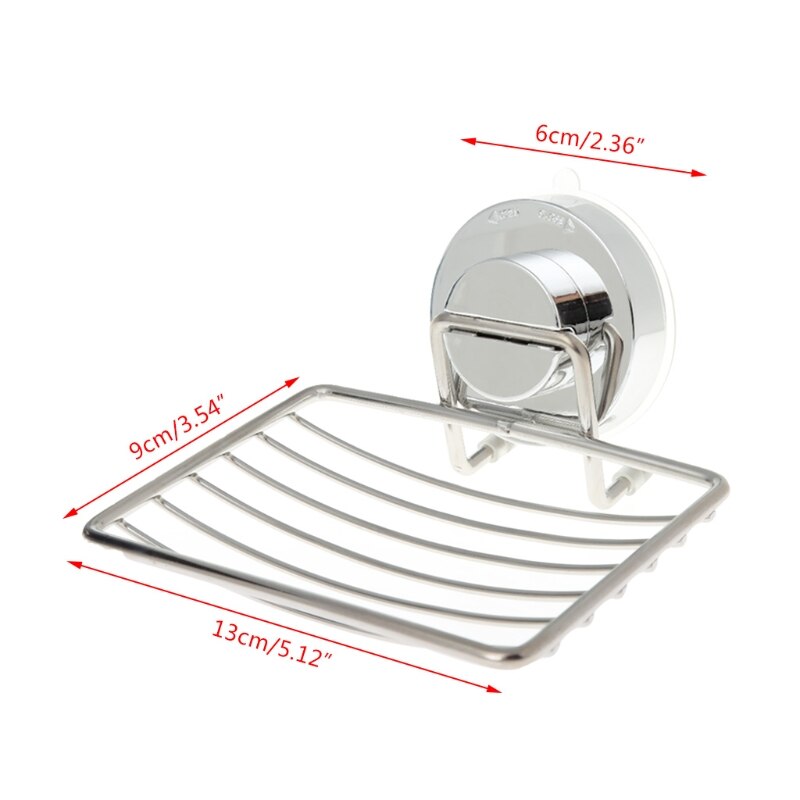 Stainless Steel Vacuum Suction Cup Soap Saver Dish Soap Tray Soap Holder